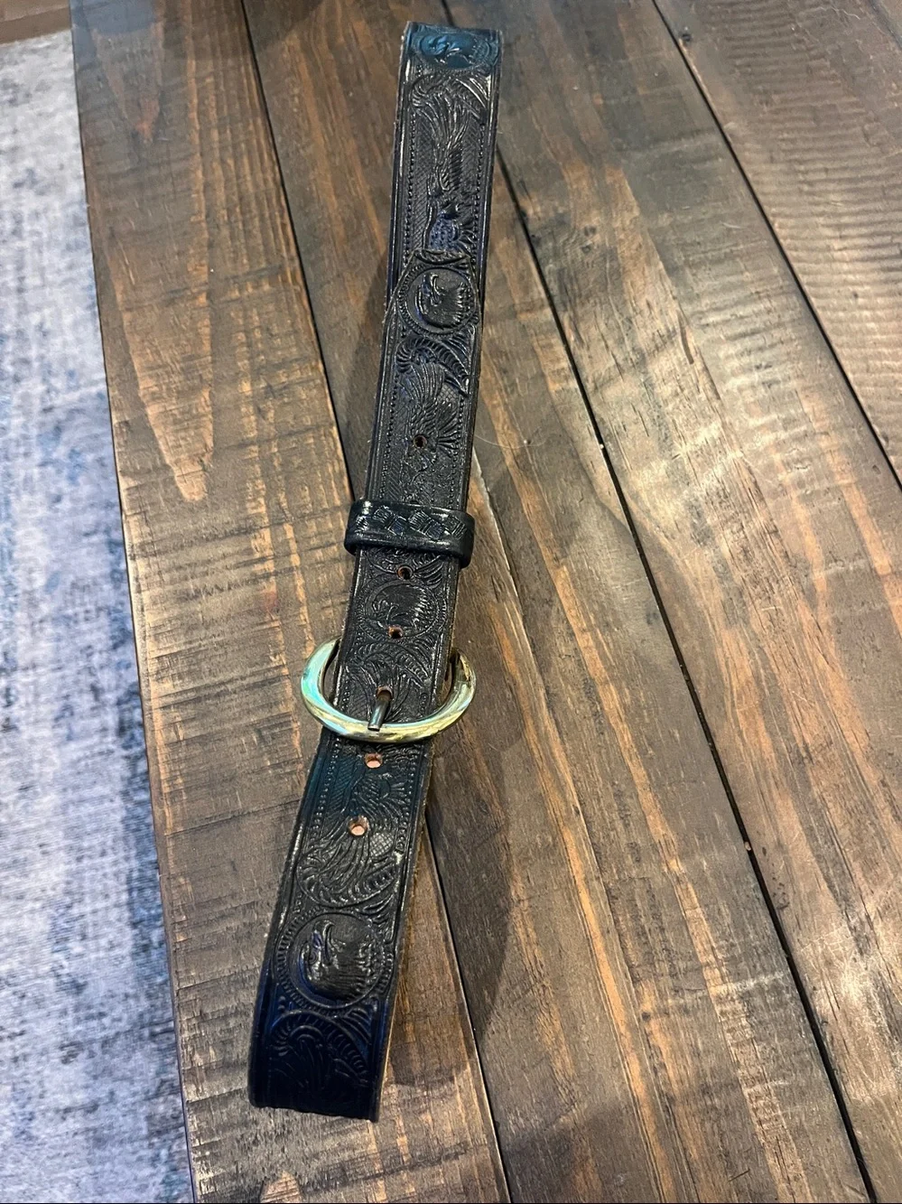 Vintage Leather Western Eagle Belt